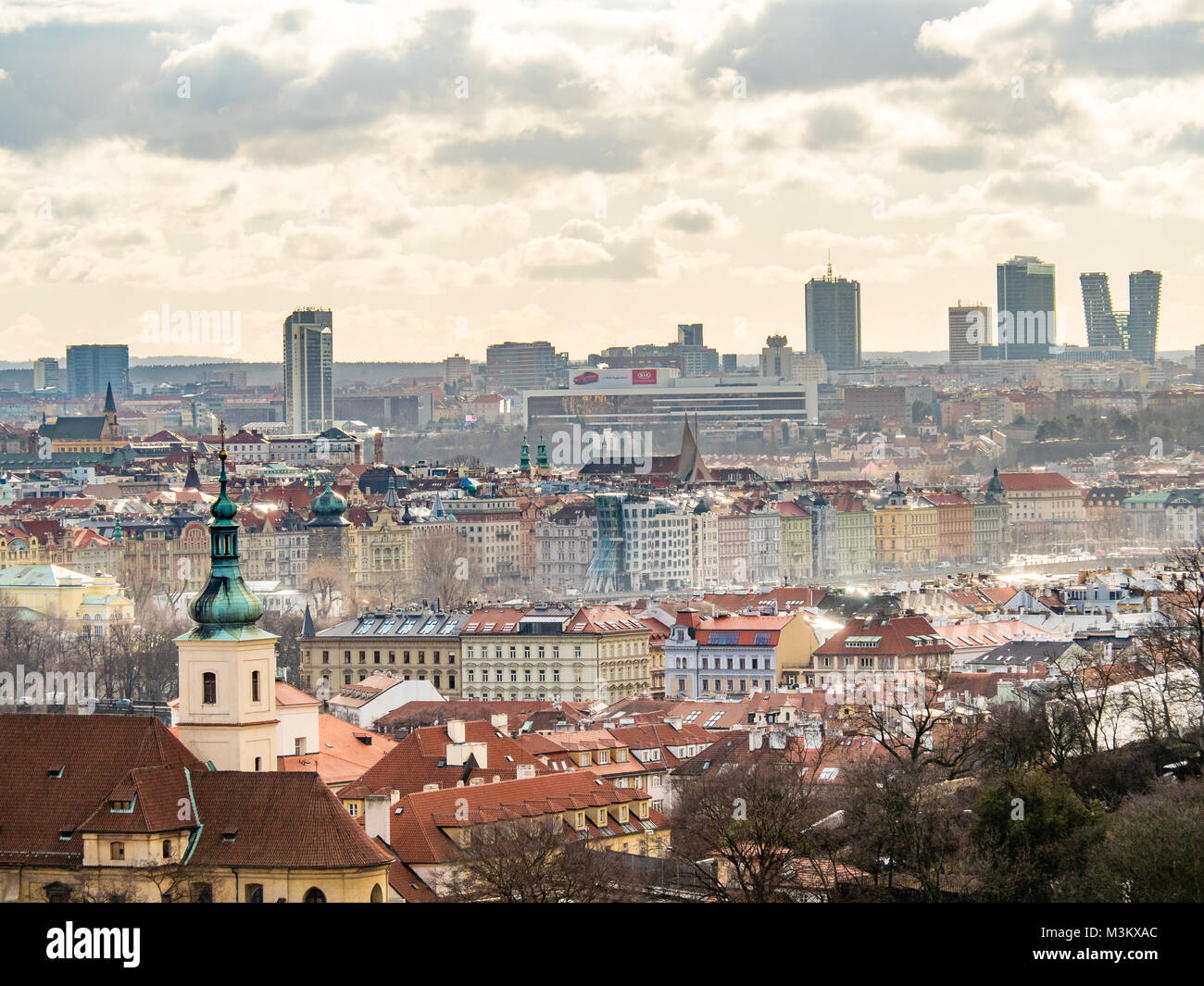 Blick auf die Altstadt von der Prager Burg Prag, Tschechische Republik Stockfoto