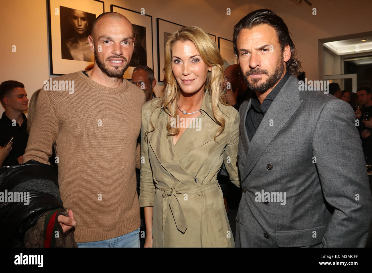 Heiko Westermann, Kirsten Roschlaub, Stephan Luca, Vernissage Bob Leinders, Galerie Roschlaub Mittelweg, Hamburg, 12.10.2016 Stockfoto