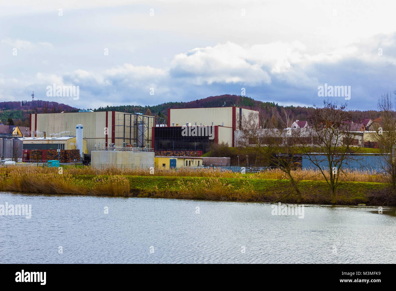 Krusovice, Cszech Republik - Januar 01, 2018: Der Eingang befindet sich in der Brauerei Krusovice Bier Stockfoto