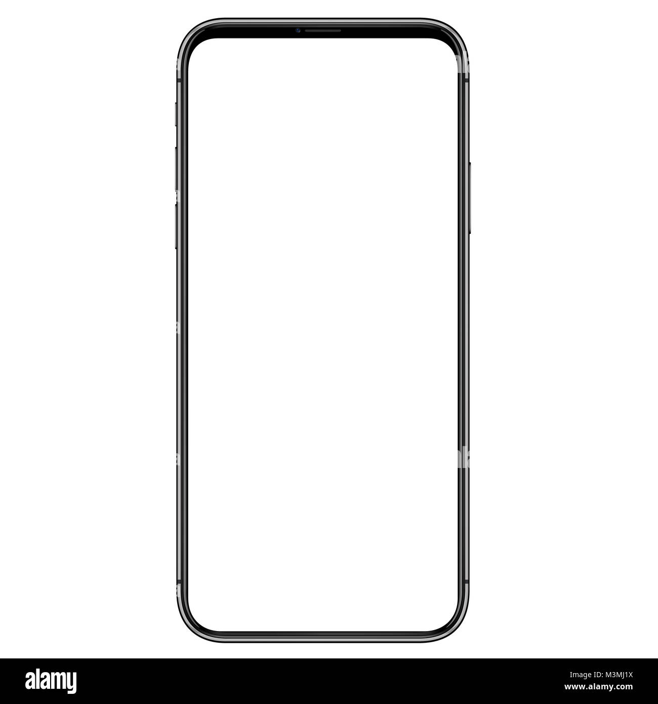 Hohe Detailtreue Telefon Vorderseite Zeichnung eps 10-Format auf weißem Hintergrund Stockfoto