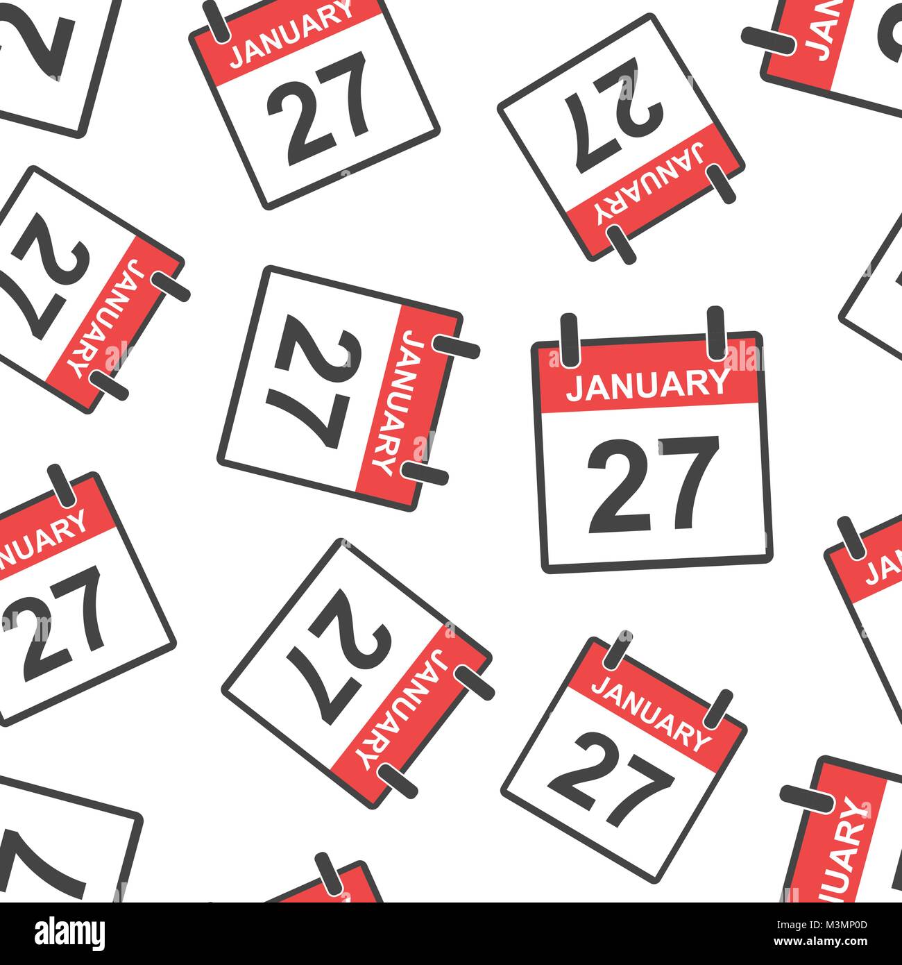 Januar 27 Kalender Seite nahtlose Muster Hintergrund. Business Flat Vector Illustration. Januar 27 das Symbol Muster. Stock Vektor