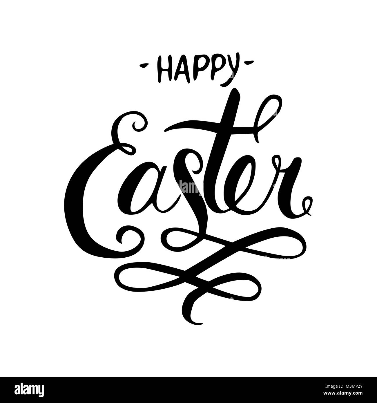 Frohe Ostern Hand gezeichnet Kalligraphie und Pinsel, Stift Schriftzug. Design für Urlaub Grußkarte und Einladung der Frohe Ostern Tag Stock Vektor