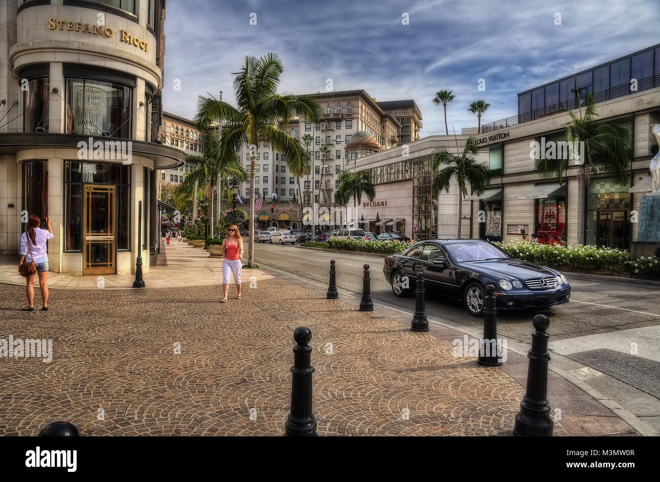 Beverly Hills, Kalifornien, USA, 14. Juni 2010: Rodeo Drive in 2015 getroffen Stockfoto