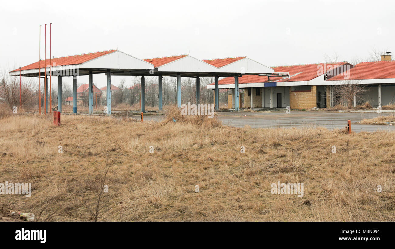 Verlassenen ländlichen Tankstelle Gebäude Stockfoto