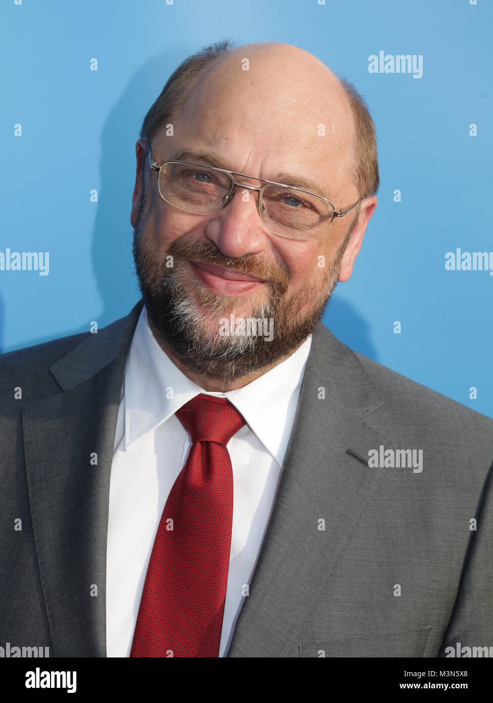 Martin Schulz zu Wahlkampfauftritt in Magdeburg. Stockfoto