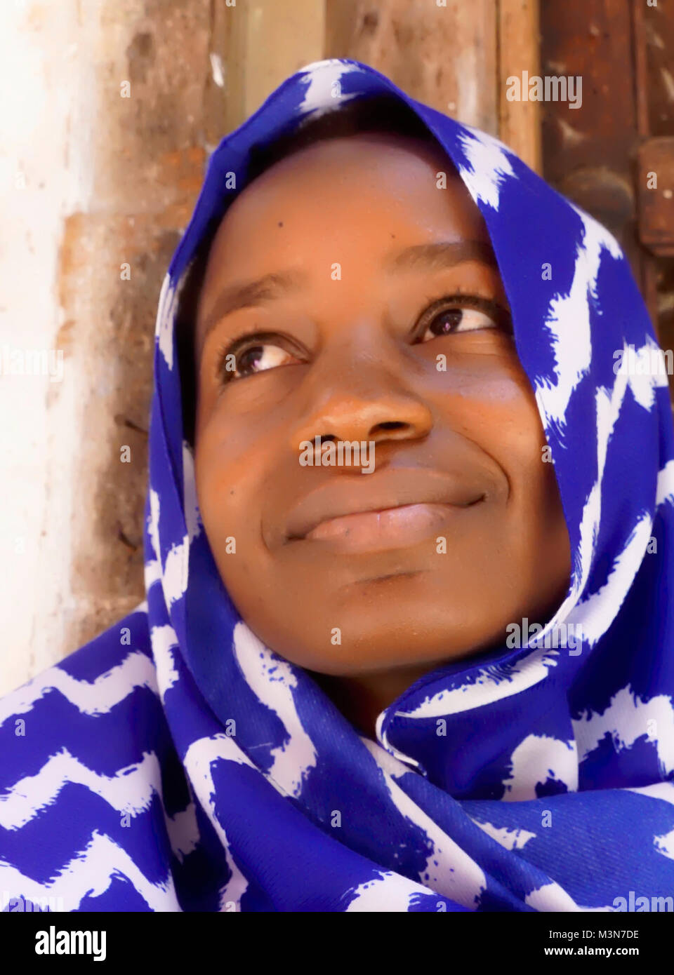 Junge muslimische Frau in der Sansibar Stone Town. Stockfoto