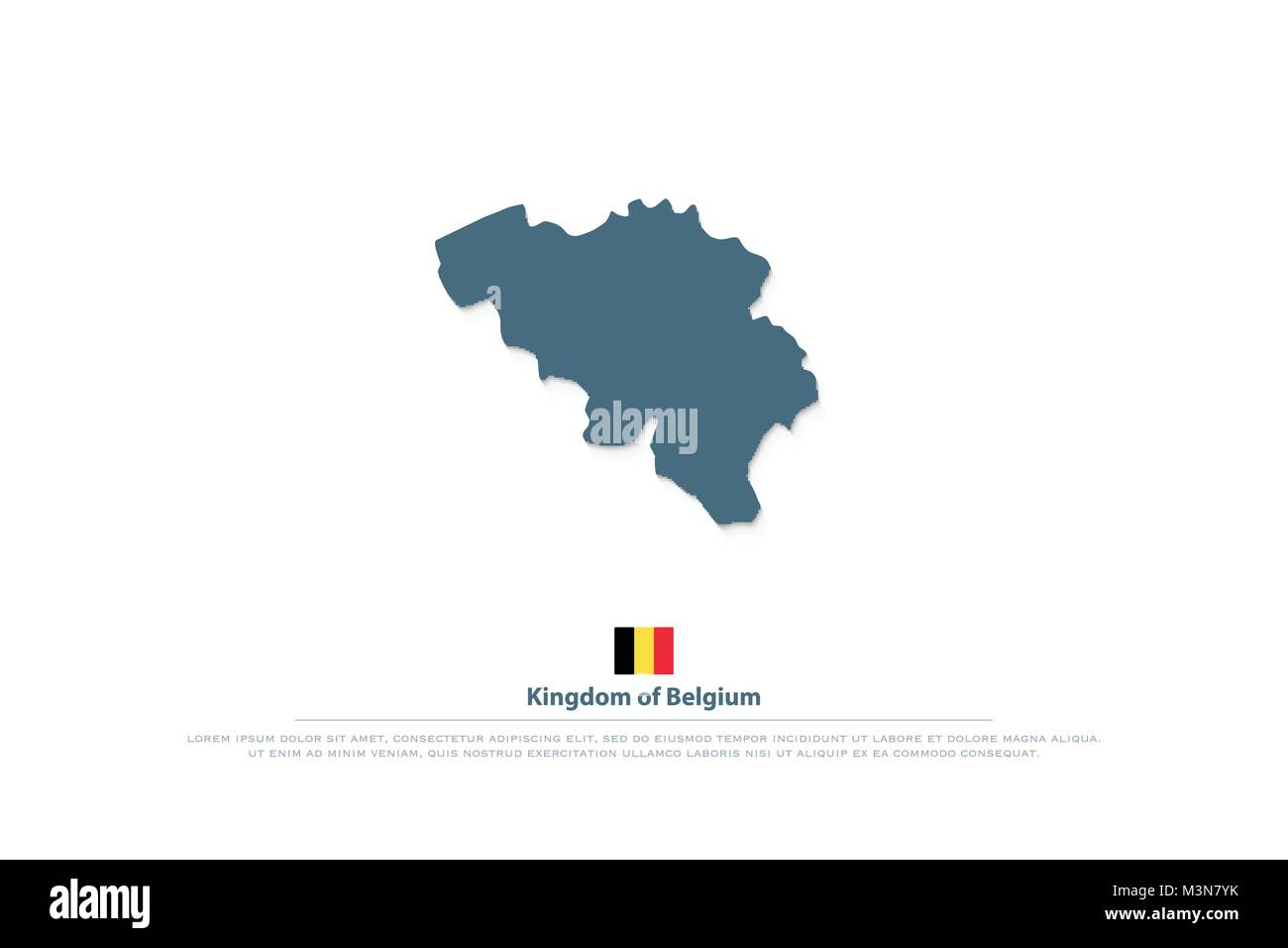 Königreich Belgien isoliert Karte und offizielle Flagge Symbol. Vektor Belgische politische Karte Logo. Europa Union geographische banner Vorlage. Reisen, Business ein Stock Vektor