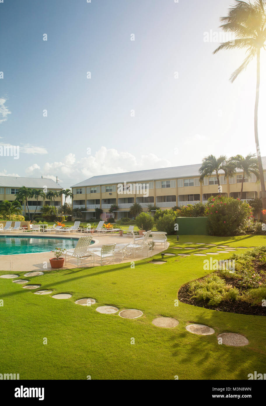 Luxury Resort auf einer karibischen Insel Stockfoto