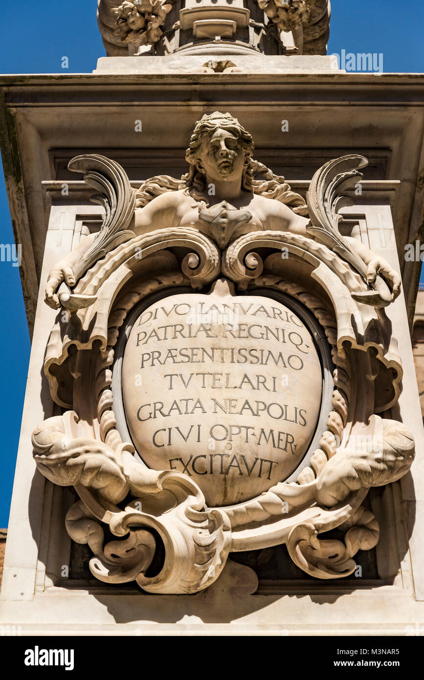 Alte Obelisk von San Gennaro in Neapel Stockfoto