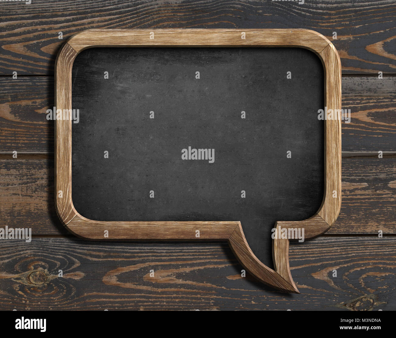 Blog Blackboard auf Holz Hintergrund Stockfoto