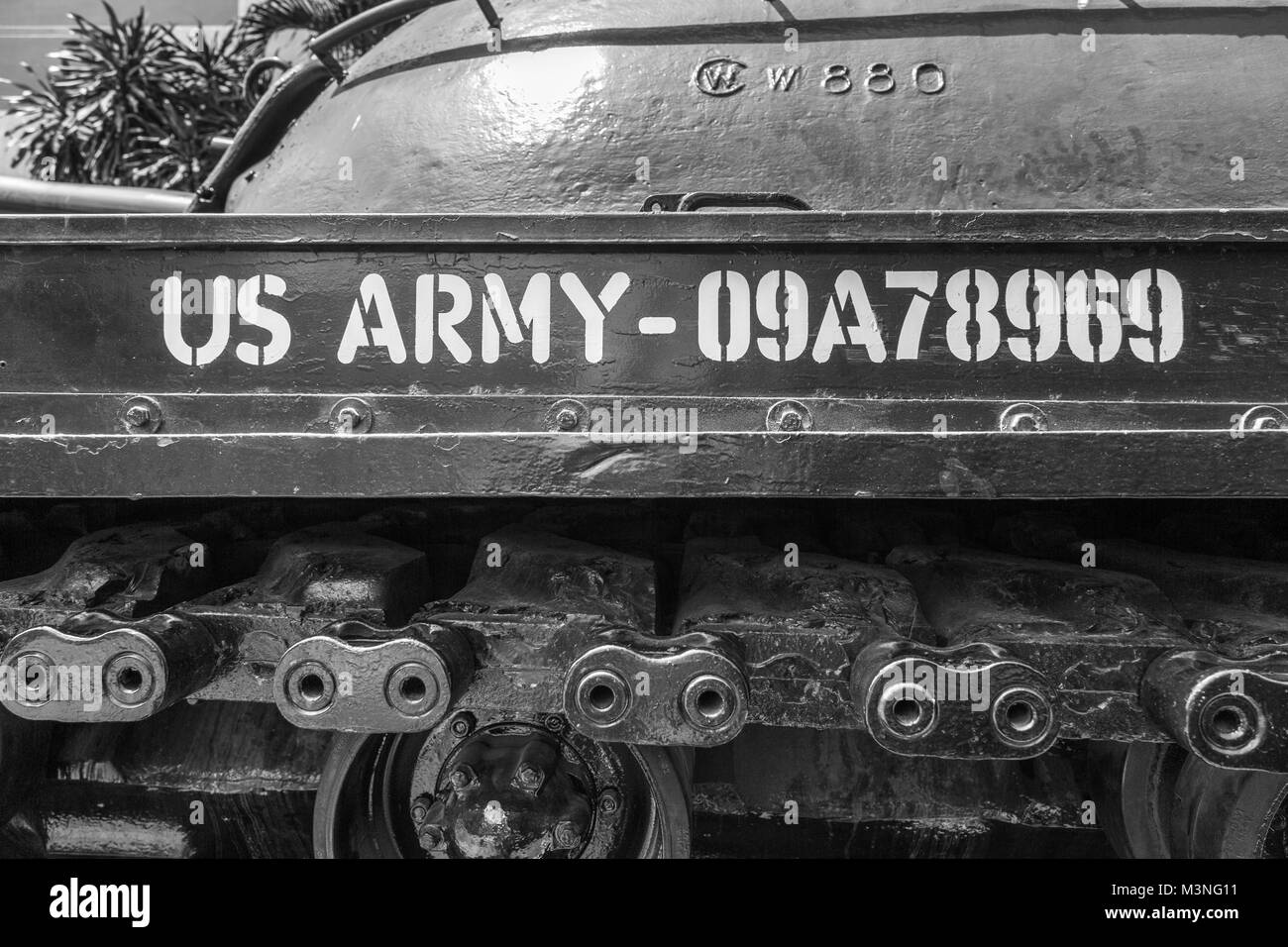 Das amerikanische Militär Fahrzeuge an der Vietnam Krieg Museum Stockfoto