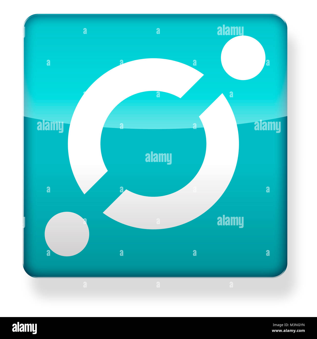 Symbol cryptocurrency ICX Logo als Symbol der App. Beschneidungspfad enthalten. Stockfoto