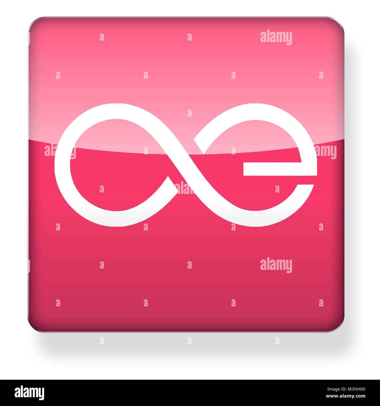 Aeternity cryptocurrency AE Logo als Symbol der App. Beschneidungspfad enthalten. Stockfoto