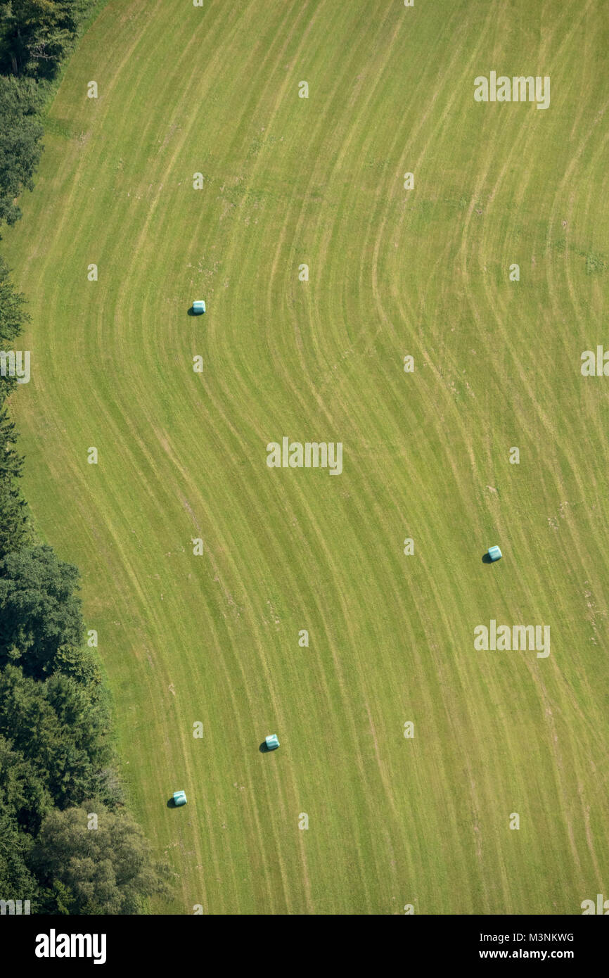 Luftaufnahme von Feld in der Nähe von Luftaufnahme von St. Leonhard ich. Forst, 82405 Wessobrunner, Bayern, Deutschland, Bayern, Deutschland Stockfoto