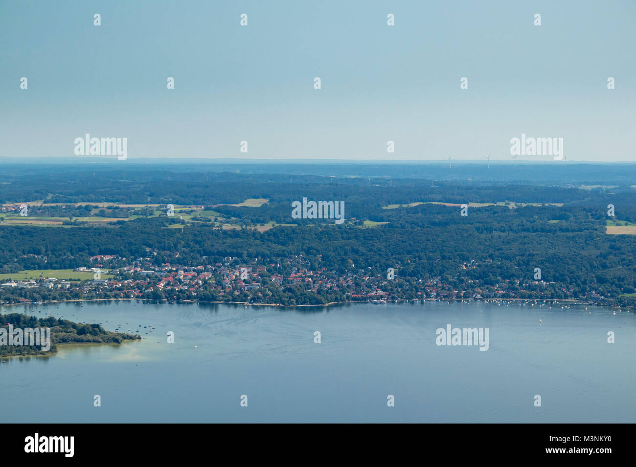 Luftaufnahme Herrsching am Ammersee, Bayern, Deutschland Stockfoto