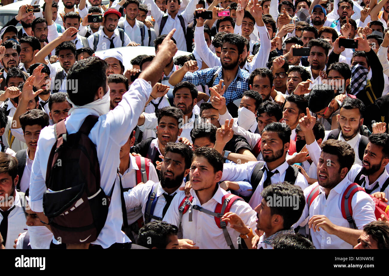 Studenten aus Kaschmir protestieren, Kaschmir, Indien, Asien, Indien, Asiatisch Stockfoto