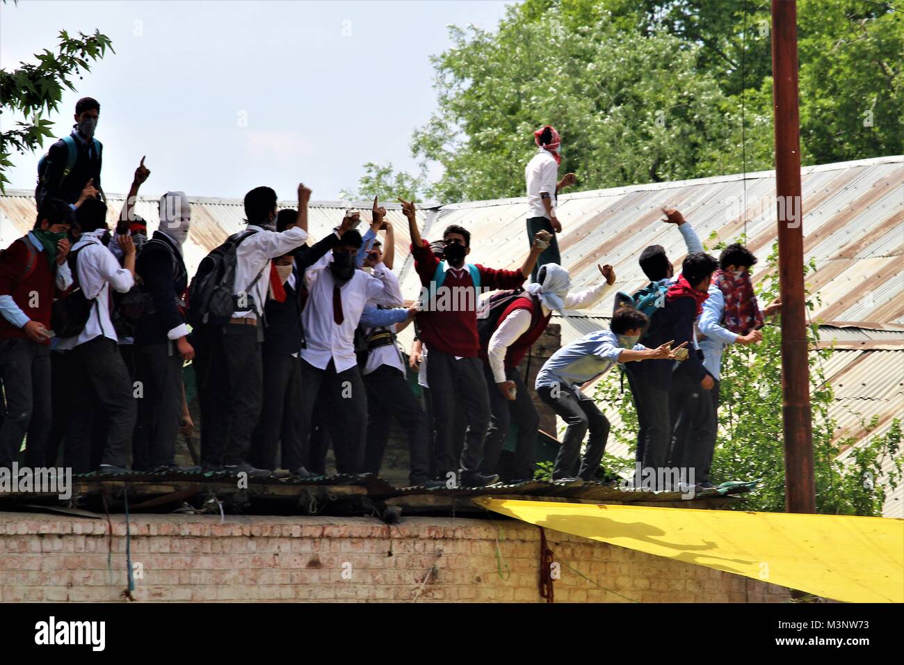 Studenten protestieren in Kaschmir, Kaschmir, Indien, Asien Stockfoto