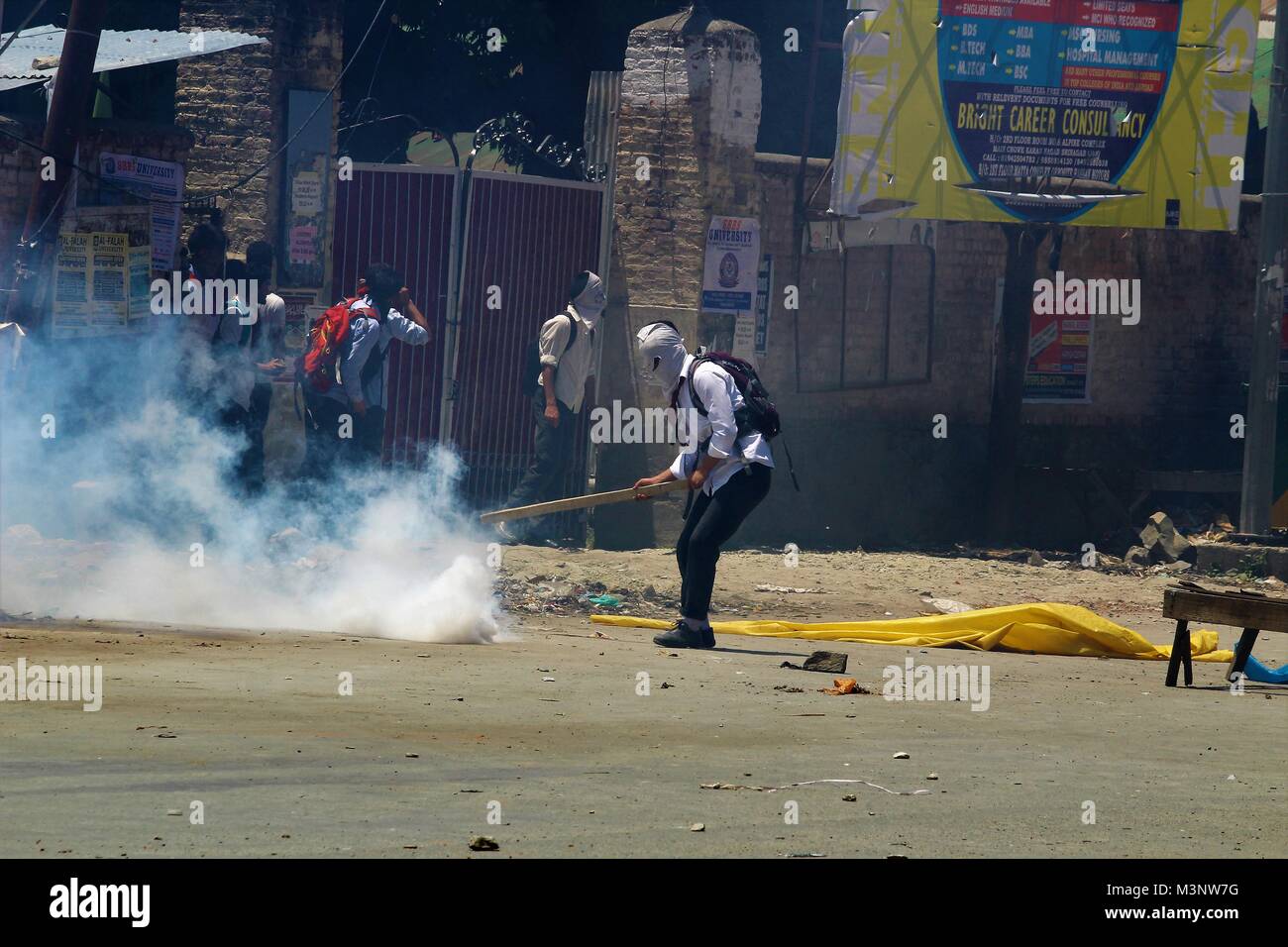 Studenten protestieren in Kaschmir, Kaschmir, Indien, Asien Stockfoto