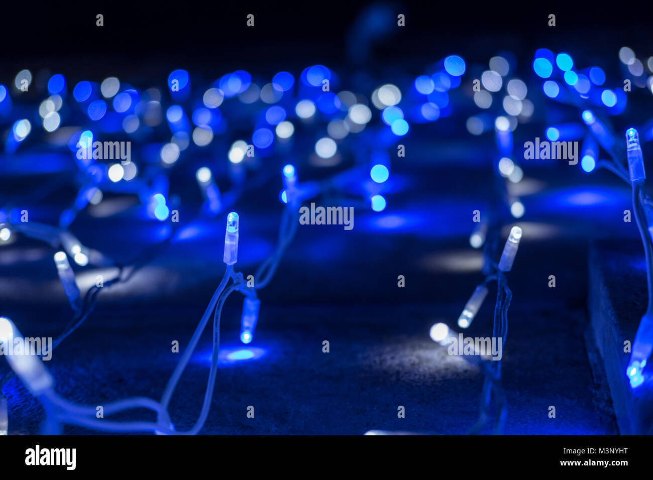 Blaue LED-Leuchten Stockfoto