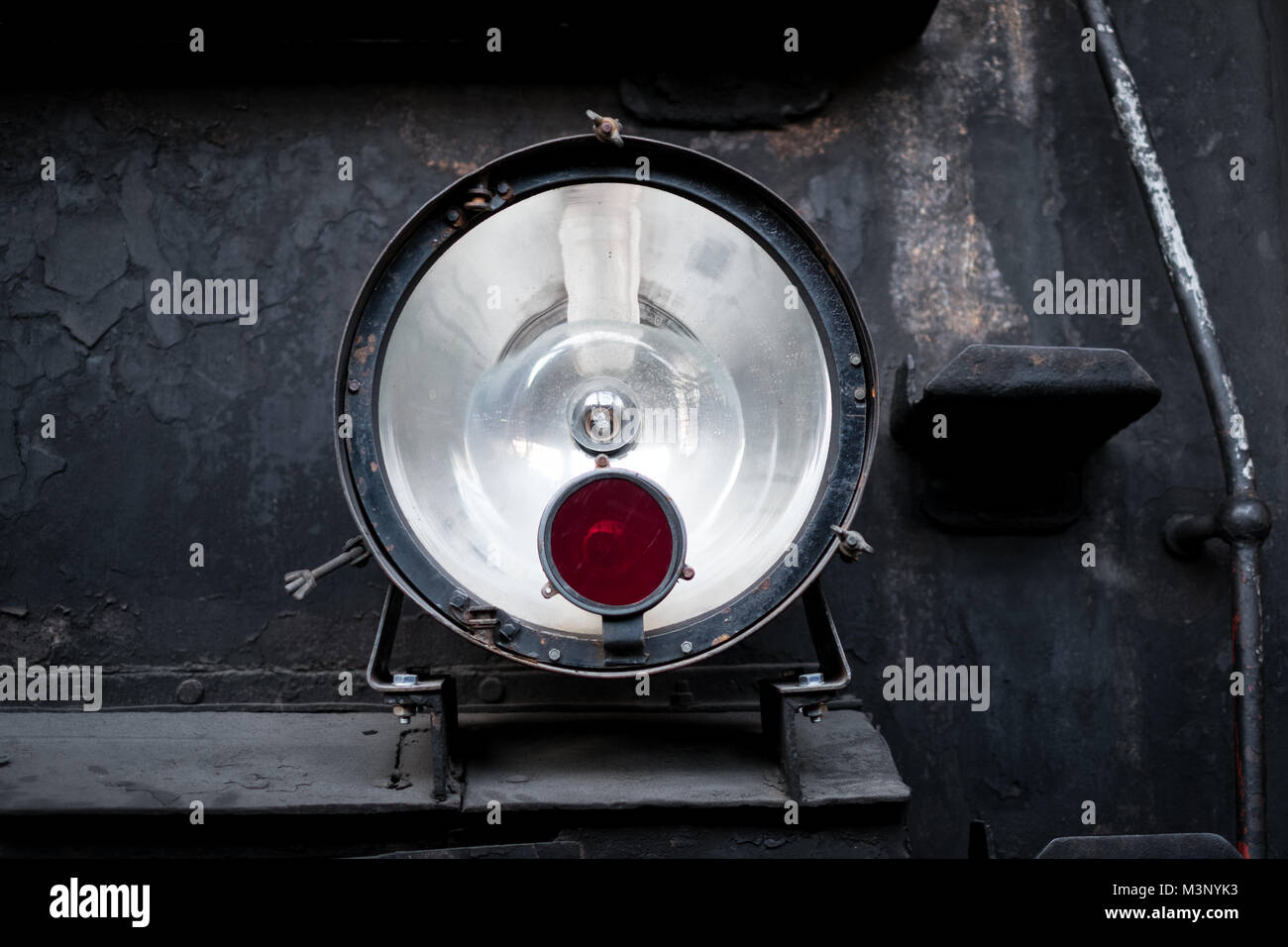 Vintage Scheinwerfer der alten Bahnhof - spot light isoliert Stockfoto