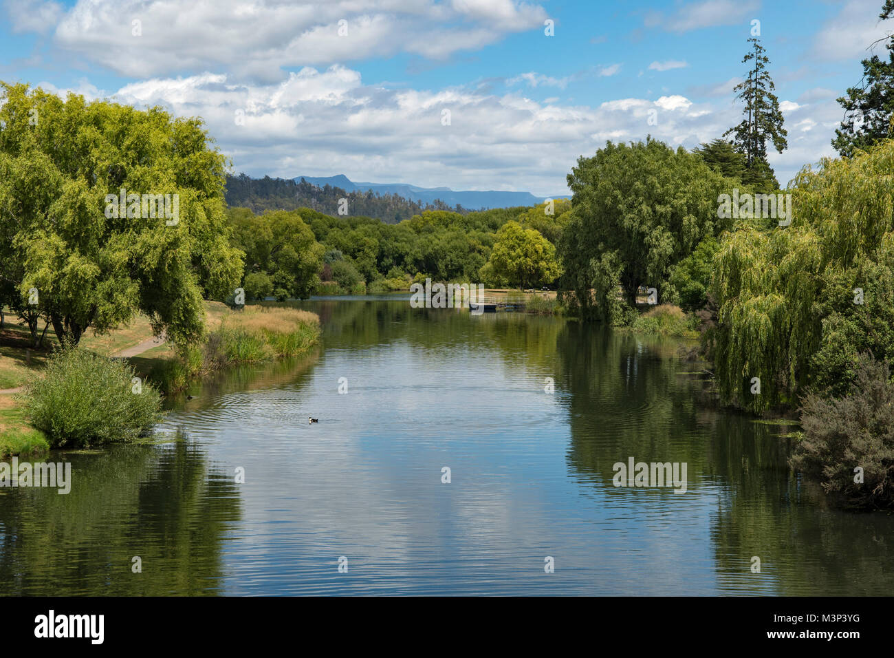 Die Mäander des Flusses in Deloraine, Tasmanien, Australien Stockfoto