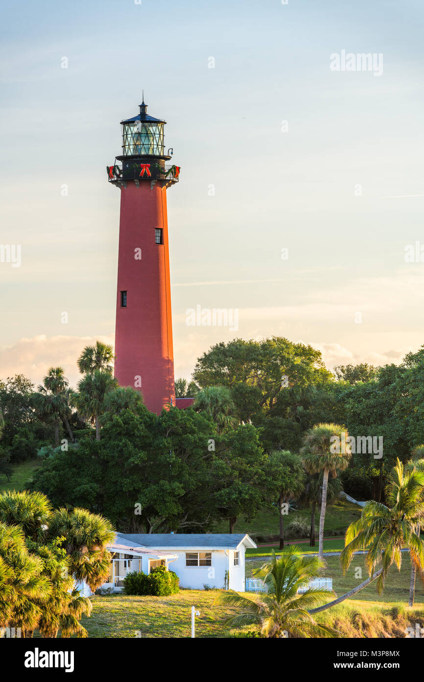 Jupiter, Florida, USA an den Jupiter Inlet Licht. Stockfoto