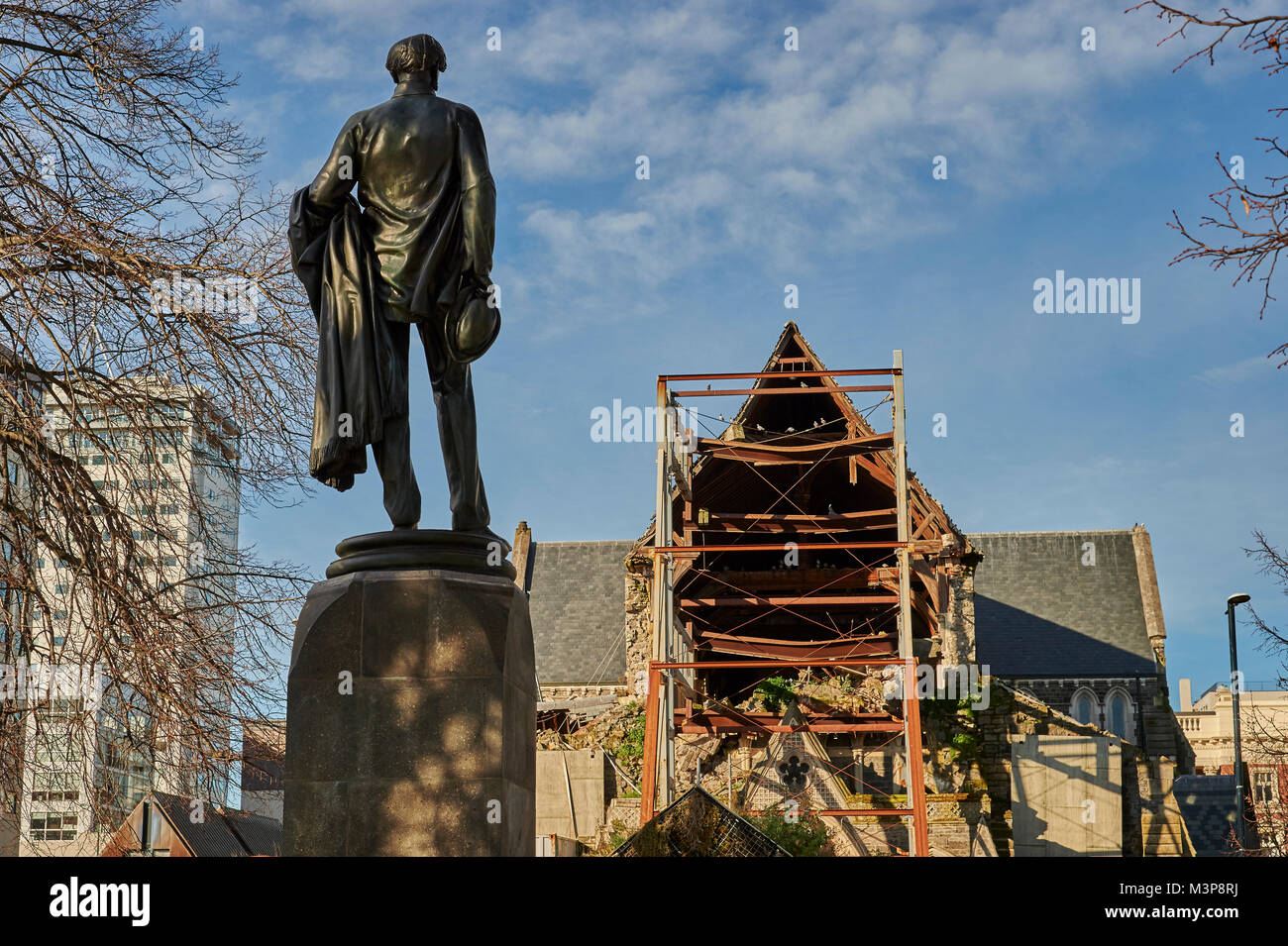 Durch Erdbeben beschädigt Kathedrale von Christchurch, Canterbury, South Island, Neuseeland Stockfoto
