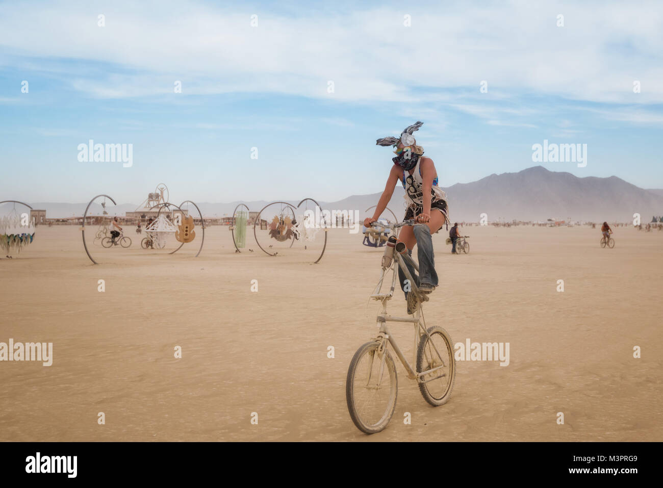 Black Rock Desert, USA - 2. September 2016: Burning Man 2015 getroffen Stockfoto