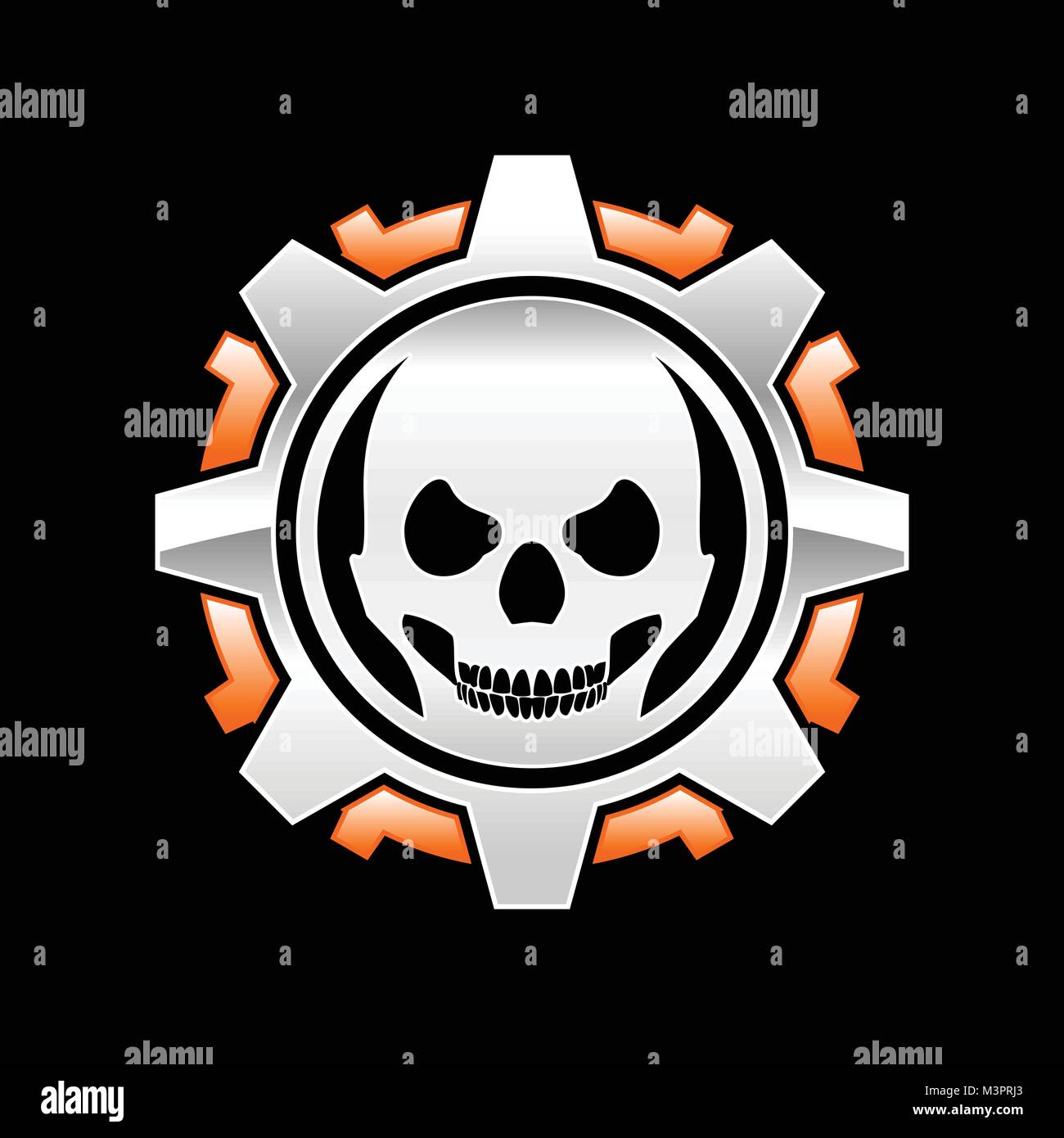 Skull Gang Maschine Vektor Symbol Graphic Design Stock Vektor