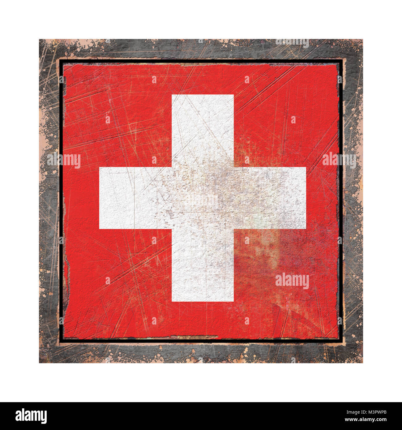 Grunge Schweiz Flagge Ausgeschnittene Stockfotos und -bilder - Alamy