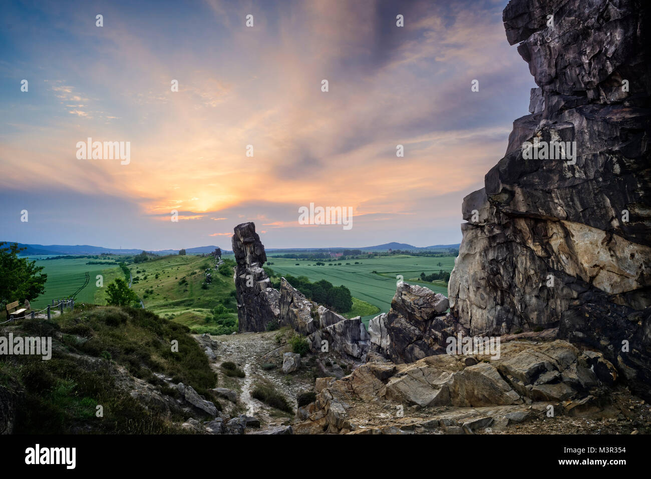 Des Teufels Wand (teufelsmauer) in der Nähe von Blankenburg, Harz Stockfoto