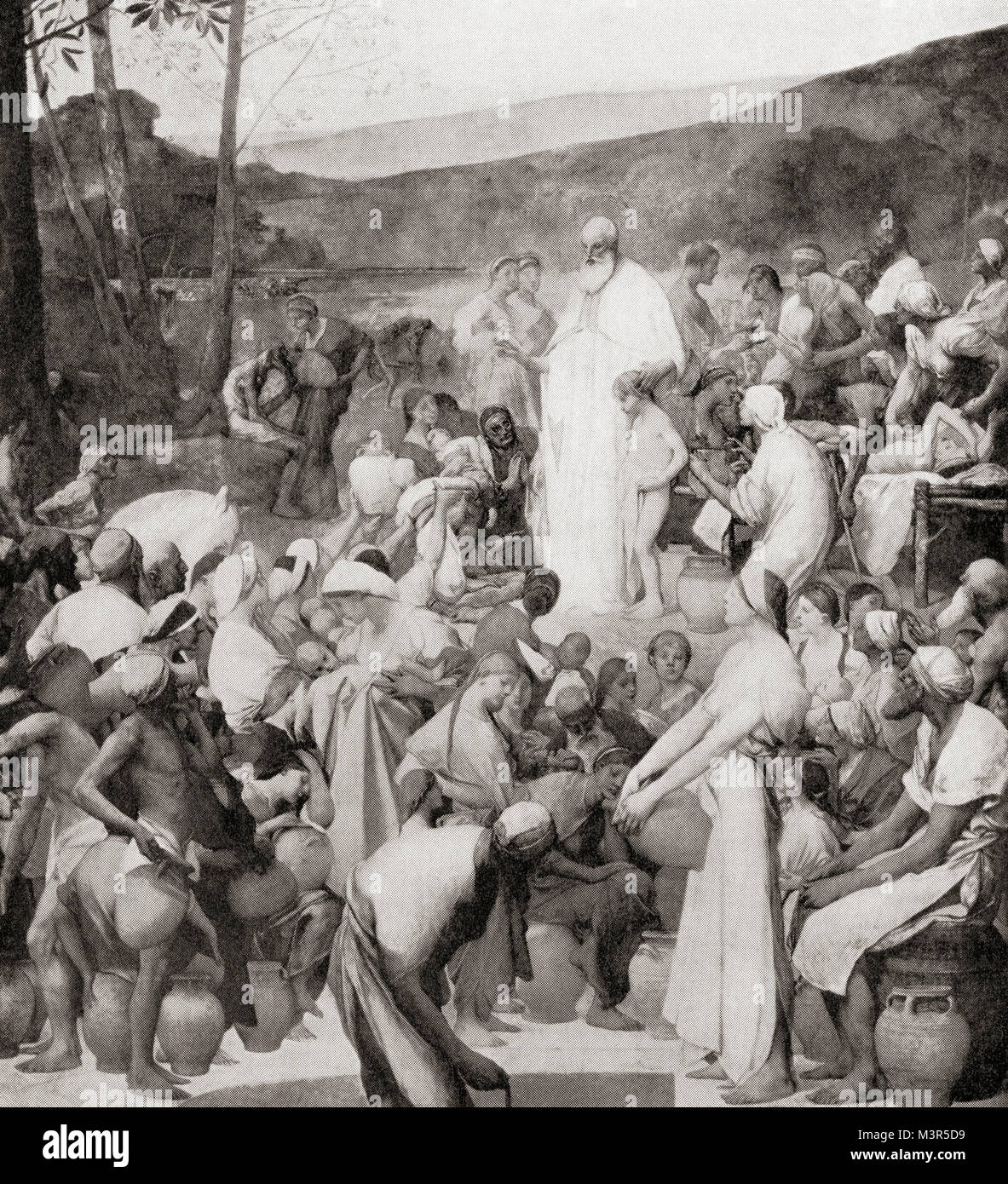 St. Denis Predigt zu den Galliern. Saint Denis, die legendäre 3rd-Jahrhundert christlicher Märtyrer, Heiligen und den ersten Bischof von Paris, Frankreich. Von Hutchinson's Geschichte der Nationen, veröffentlicht 1915. Stockfoto