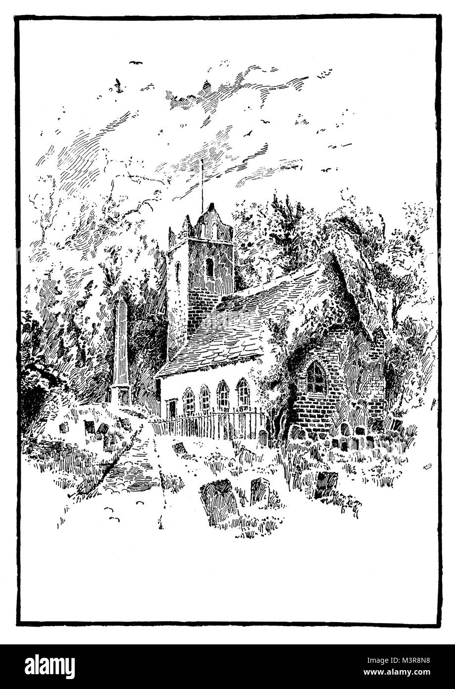Kirk Braddan, Douglas, Isle of Man, in 1880s, veranschaulicht durch D Tennant von Ramsbottom, Lancs, ab 1895 das Studio einer illustrierten Zeitschrift von Fin Stockfoto