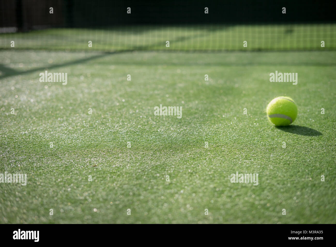 Paddle-tennis und net mit einer Kugel Stockfoto