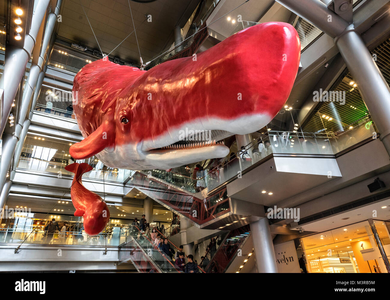 Japan, Insel Honshu, Kansai, HEP FÜNF mall Eingang. Stockfoto