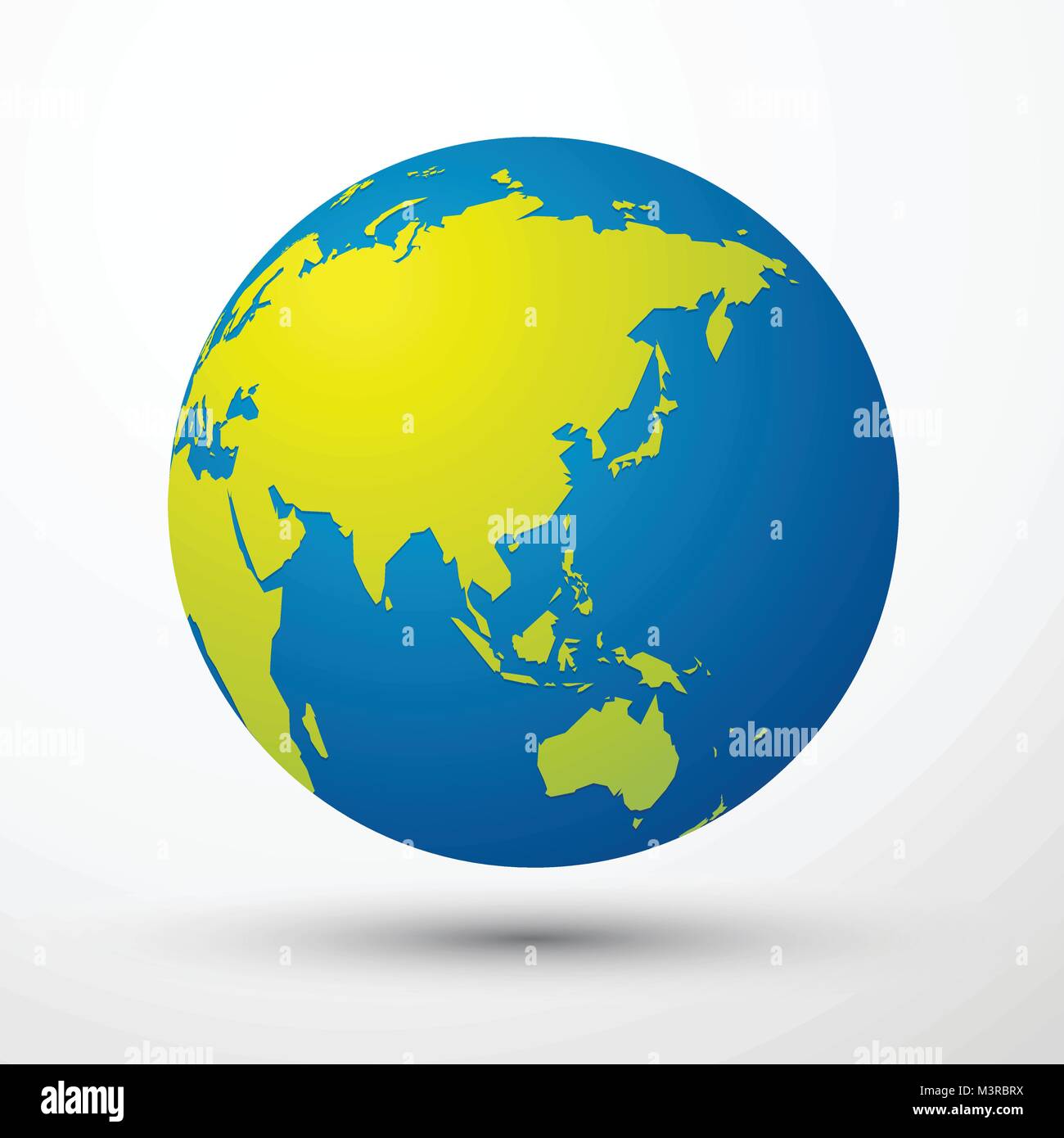 World Globe Asien, Australien, Japan Stock Vektor