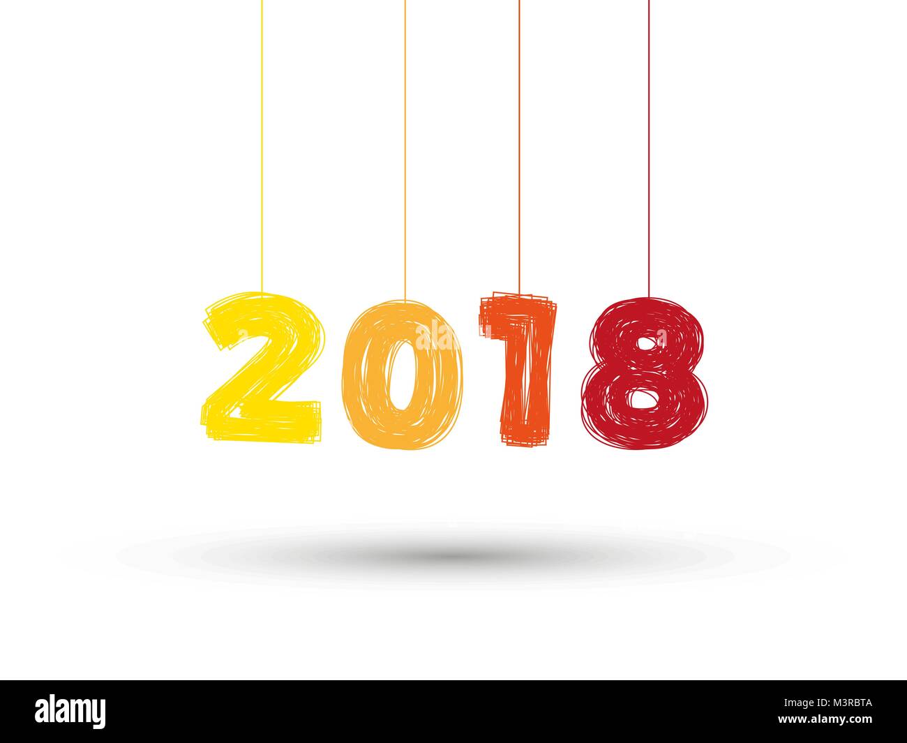 2018 Color Line neue Jahr Vector Stock Vektor