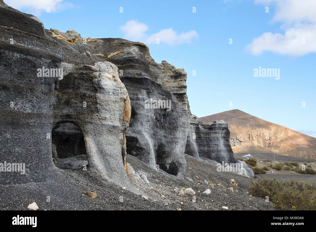 Vulkanische Felsformationen, Lanzarote, Spanien Stockfoto