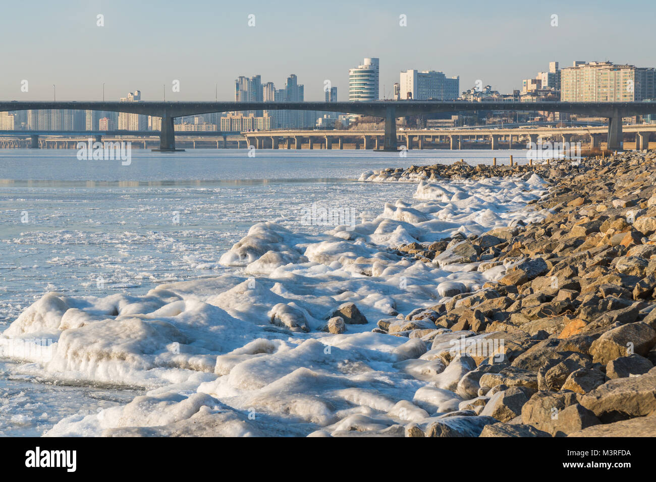 Winter der Stadt Seoul, Südkorea Stockfoto