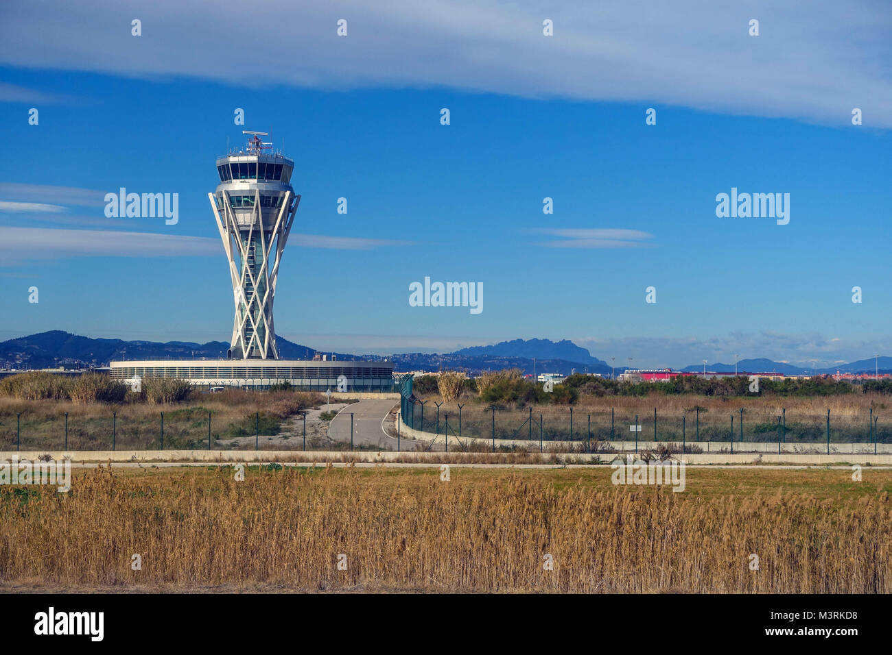 Neue Air Traffic Control Tower am Flughafen Barcelona El Prat Stockfoto