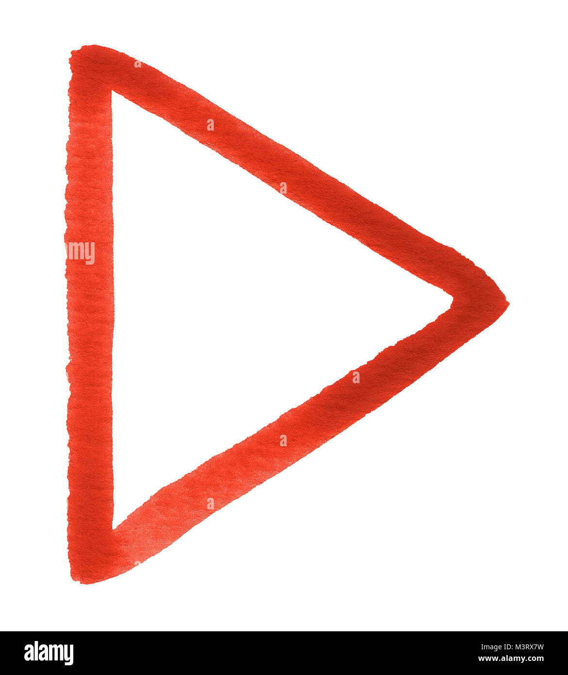 Eine rote Linie aquarell Dreieck in Weiß zurück Stockfoto