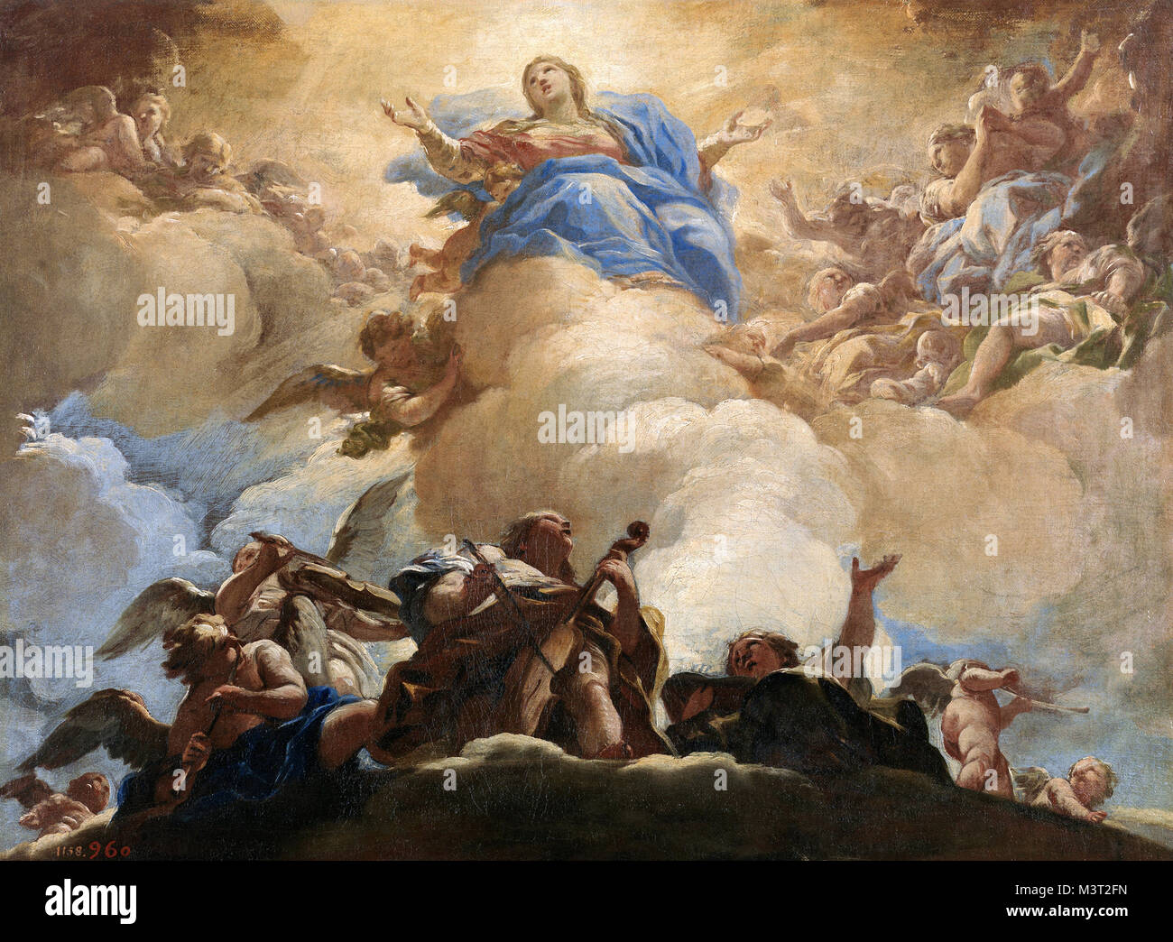 Luca Giordano - die Himmelfahrt der Jungfrau Stockfoto