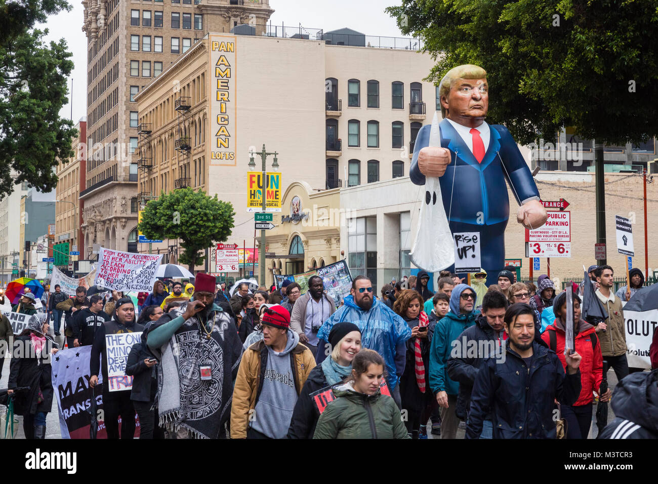 März Anti-Hate in der Innenstadt von Los Angeles, 20. Januar 2017 Stockfoto