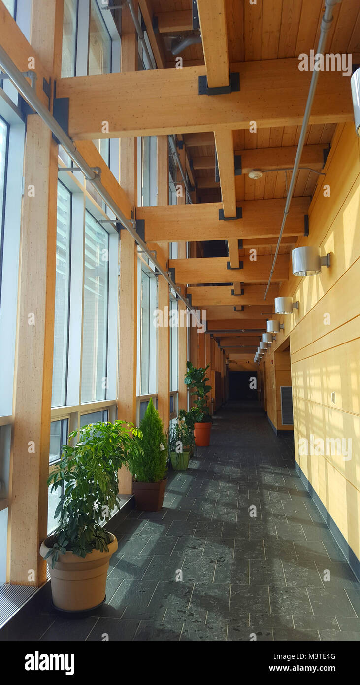 Holz Struktur des Gens. H.-Kruger Pavillon, Université Laval Stockfoto