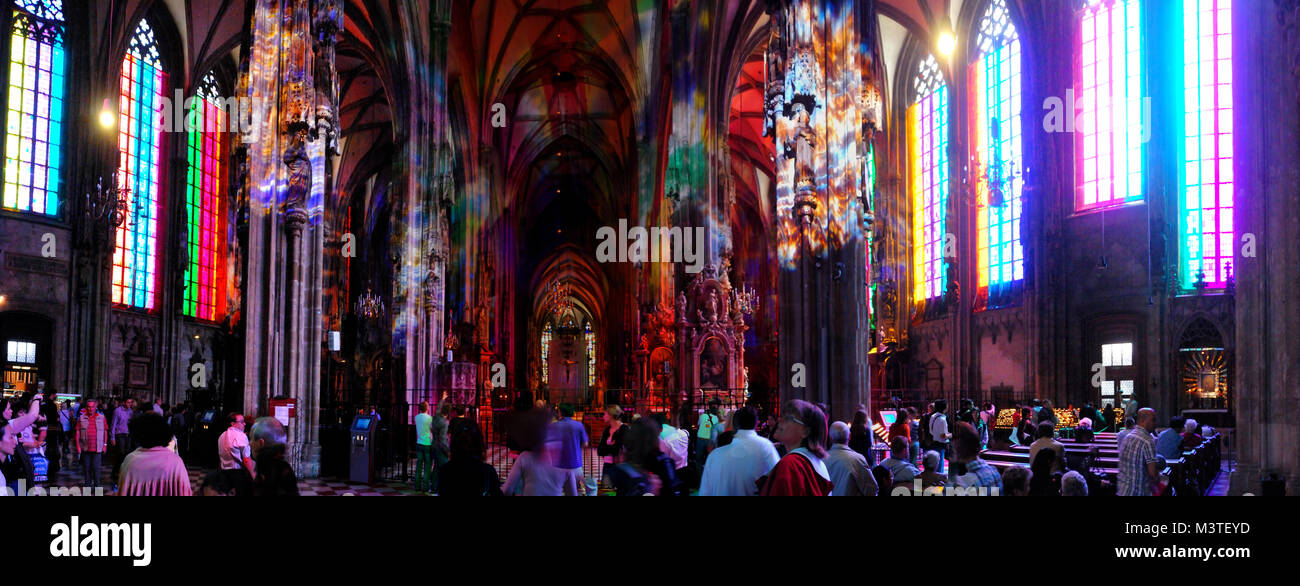 Panoramablick von der Kirche St. Stefan in Wien Österreich Stockfoto