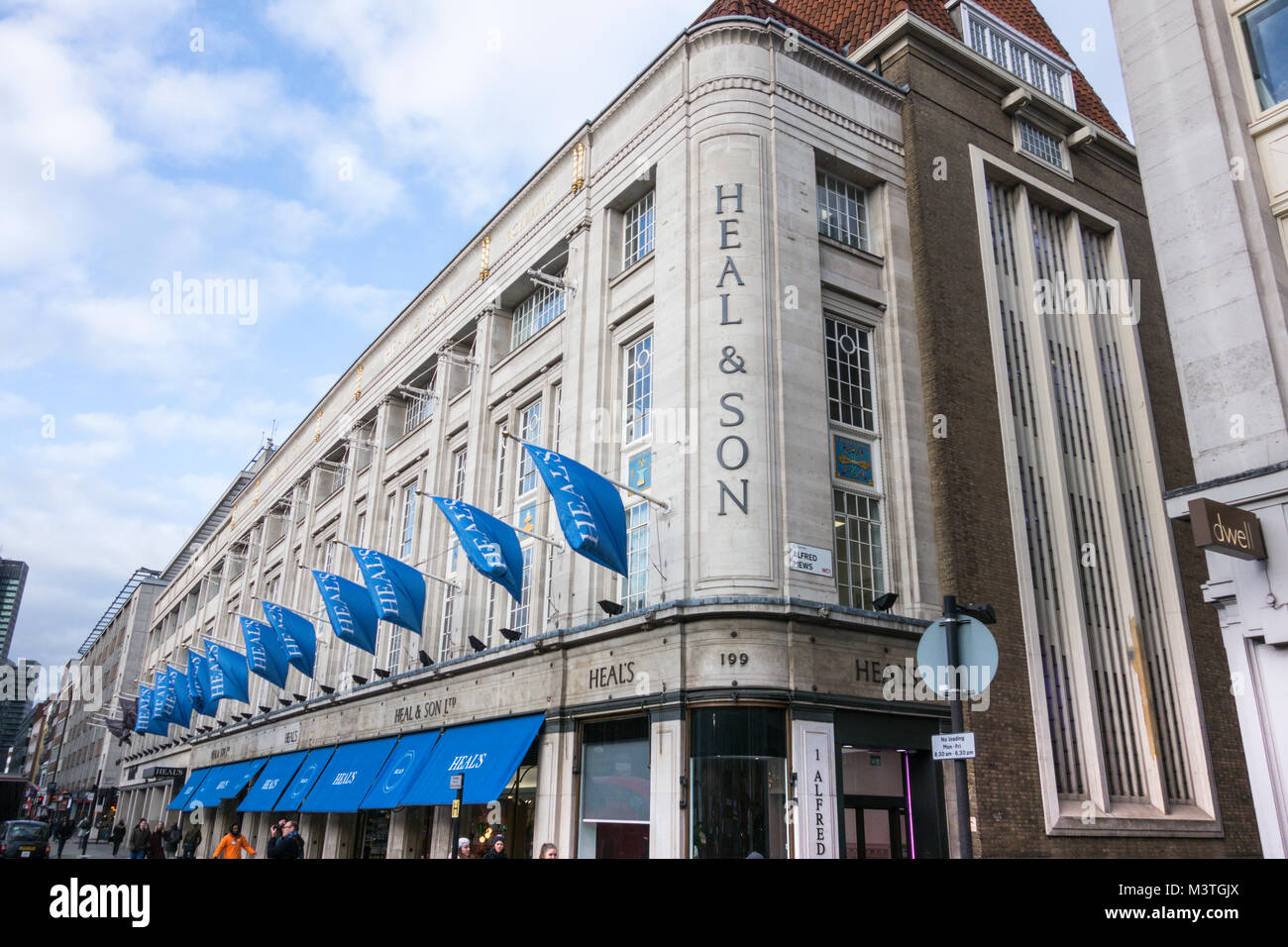 Heals & Son Kaufhaus an der Tottenham Court Road, London, England, Großbritannien Stockfoto