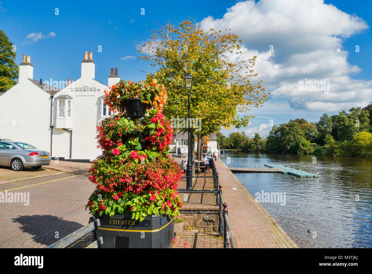Chester die Stadt, den Fluss Dee, sonnig, England, Großbritannien Stockfoto