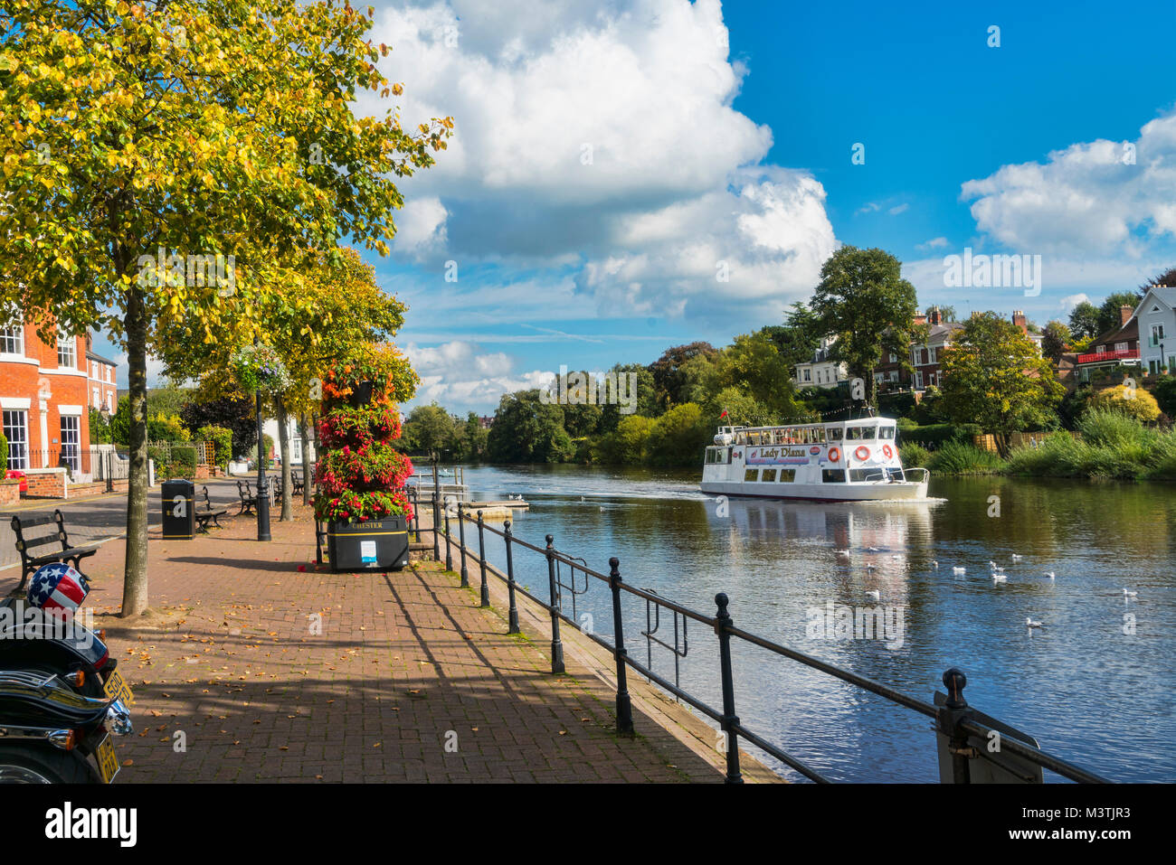 Chester die Stadt, den Fluss Dee, sonnig, England, Großbritannien Stockfoto