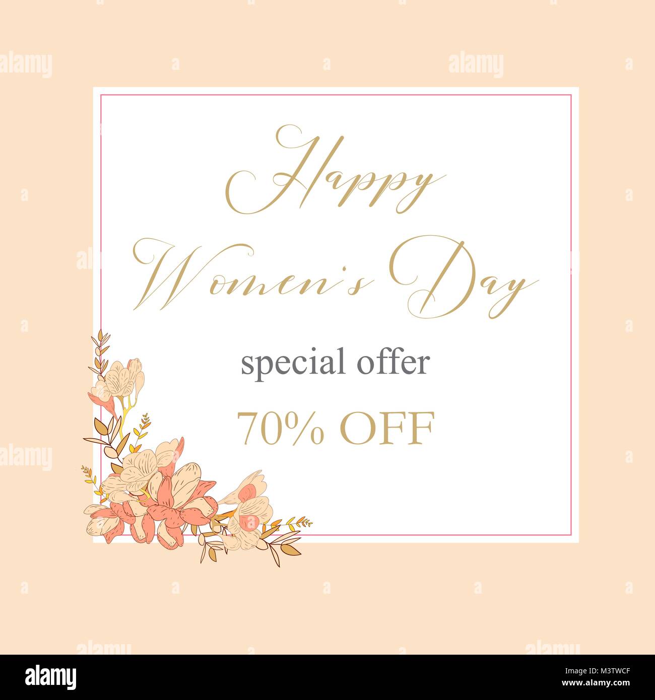 Womans Day Collection verkauf Banner. Verkauf Rabatt vom 8. März Happy Frauentag Poster. Achten März gift card. Frühling Urlaub Verkauf. Futuristisch, Promotion Design. Werbung, Marketing, Grußkarten, Geschenke etc. Stock Vektor