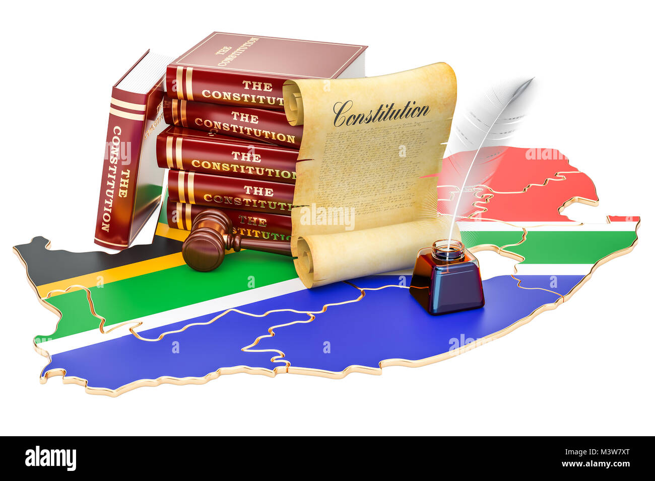 Verfassung von Südafrika Konzept, 3D-Rendering Stockfoto